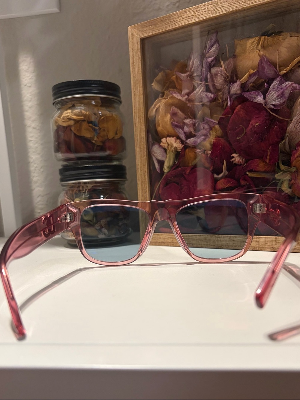 Dolce & Gabbana Persol Pink Clear Frame Sunglasses with Light Blue Lenses - Picture 4 of 6